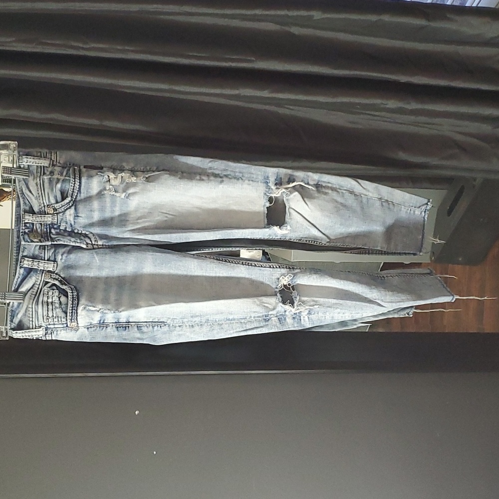 Silver ankle skinny